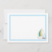 Flat Note Card-Sailboat Notitiekaartje (Voorkant)