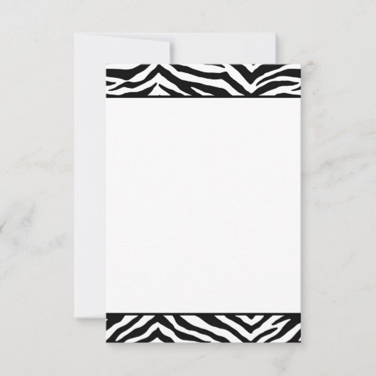 Flat Note Card-Zebra afdrukken (Voorkant)