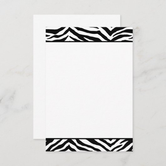 Flat Note Card-Zebra afdrukken (Voorkant / Achterkant)