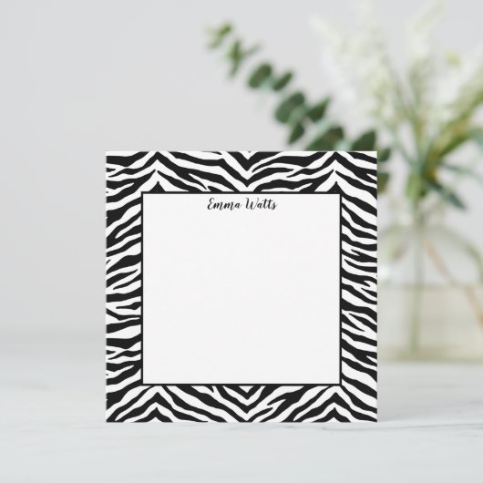 Flat Note Card-Zebra afdrukken (Staand voorkant)