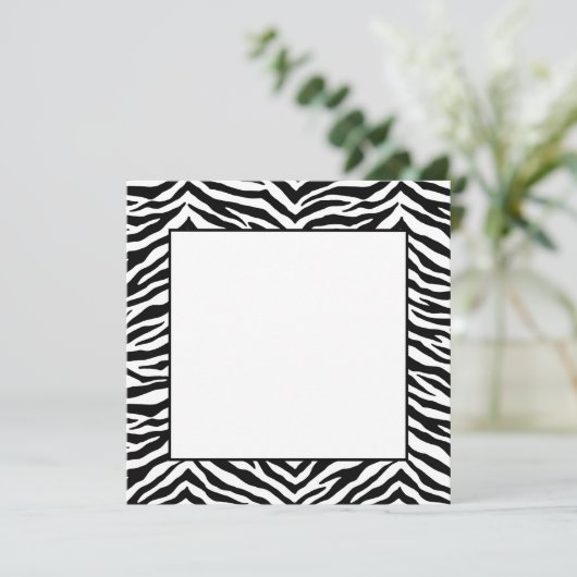 Flat Note Card-Zebra afdrukken (Staand voorkant)