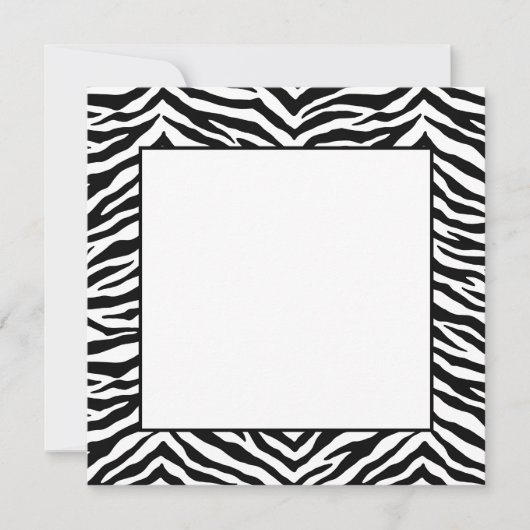 Flat Note Card-Zebra afdrukken (Voorkant)