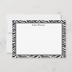 Flat Note Card-Zebra afdrukken Notitiekaartje