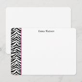 Flat Note Card-Zebra afdrukken Notitiekaartje (Voorkant / Achterkant)