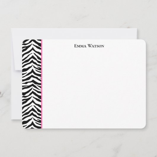 Flat Note Card-Zebra afdrukken Notitiekaartje (Voorkant)