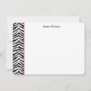 Flat Note Card-Zebra afdrukken Notitiekaartje