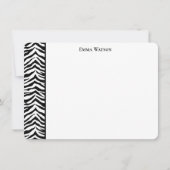 Flat Note Card-Zebra Afdrukken Notitiekaartje (Voorkant)