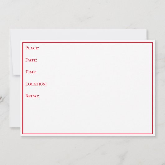 Flat Note Kaart-Barbeque Invite Notitiekaartje (Achterkant)