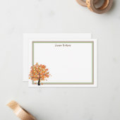 Flat Note Kaart-herfst Notitiekaartje (Voorkant / Achterkant in situ)