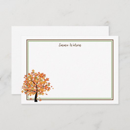 Flat Note Kaart-herfst Notitiekaartje (Voorkant / Achterkant)
