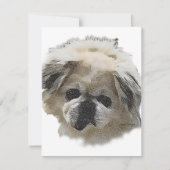 Flat Note Kaart Louis Newie de redding Pekingese Notitiekaartje (Voorkant)