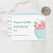Flat Note Kaart Luier Raffle voor baby shower Notitiekaartje (Voorkant / Achterkant in situ)