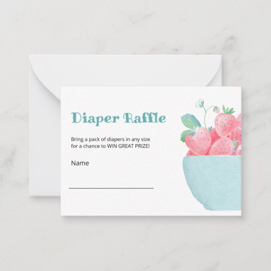 Flat Note Kaart Luier Raffle voor baby shower Notitiekaartje (Voorkant)