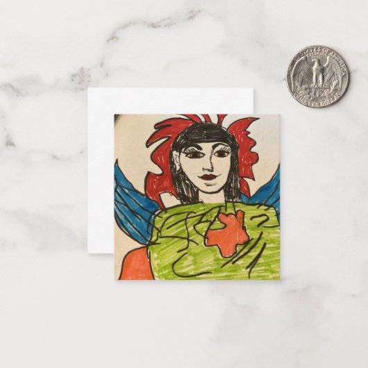 Flat Note-kaart Notitiekaartje (Voorkant / Achterkant in situ)