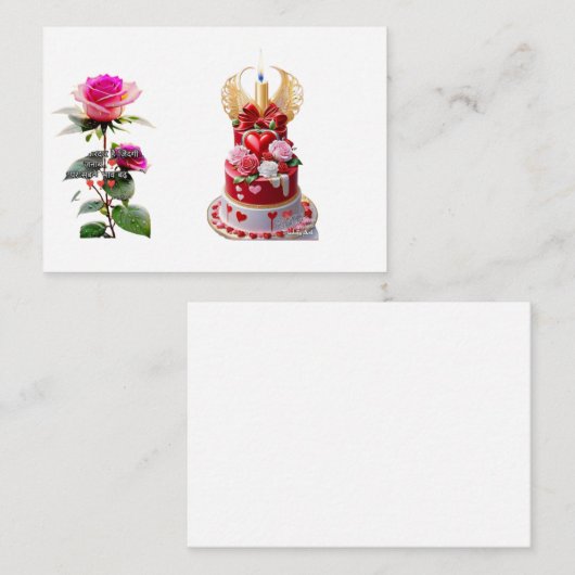 Flat Note-kaart Notitiekaartje (Voorkant / Achterkant)