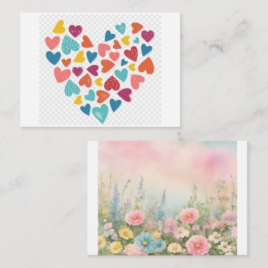 Flat Note-kaart Notitiekaartje (Voorkant / Achterkant)