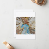 Flat Note Kaart Originele kunst..angel Notitiekaartje (Voorkant / Achterkant in situ)
