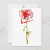 Flat Note Kaart Roos Waterverf en inkt Notitiekaartje (Voorkant)