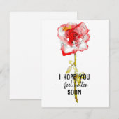 Flat Note Kaart Roos Waterverf en inkt Notitiekaartje (Voorkant / Achterkant)