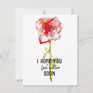 Flat Note Kaart Roos Waterverf en inkt Notitiekaartje