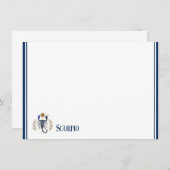 Flat Note Kaart-Scorpio Notitiekaartje (Voorkant / Achterkant)
