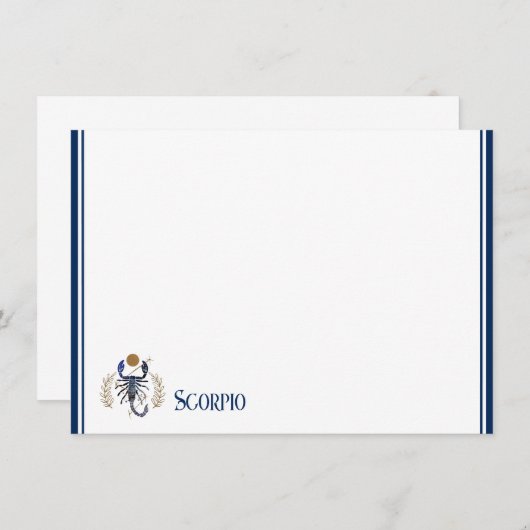 Flat Note Kaart-Scorpio Notitiekaartje (Voorkant / Achterkant)