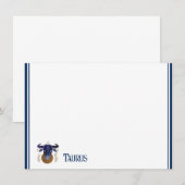 Flat Note Kaart-Taurus Notitiekaartje (Voorkant / Achterkant)