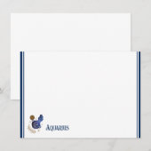 Flat Note Kaart-Zodiac Aquarius Notitiekaartje (Voorkant / Achterkant)