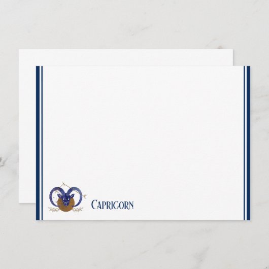 Flat Note Kaart-Zodiac Capricorn Notitiekaartje (Voorkant / Achterkant)