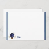 Flat Note Kaart-Zodiac Leo Notitiekaartje (Voorkant / Achterkant)
