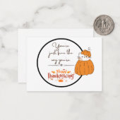 flat note Thanksgiving Kaart Notitiekaartje (Voorkant / Achterkant in situ)