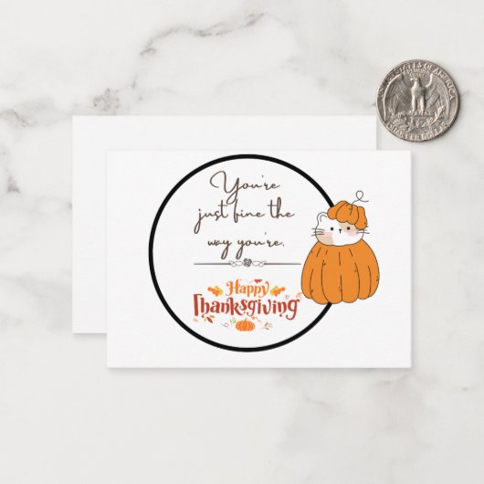 flat note Thanksgiving Kaart Notitiekaartje (Voorkant / Achterkant in situ)