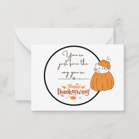 flat note Thanksgiving Kaart Notitiekaartje (Voorkant)