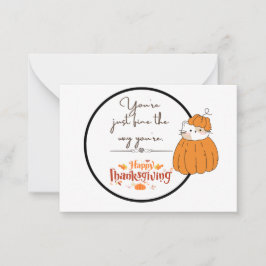 flat note Thanksgiving Kaart Notitiekaartje