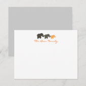 Flat Notecards van de familie Elephant Notitiekaartje (Voorkant / Achterkant)