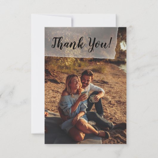 Flat Panel bruiloft foto dank u kaart (Voorkant)