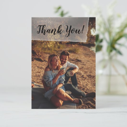 Flat Panel bruiloft foto dank u kaart (Staand voorkant)