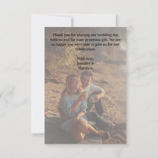 Flat Panel bruiloft foto dank u kaart (Achterkant)