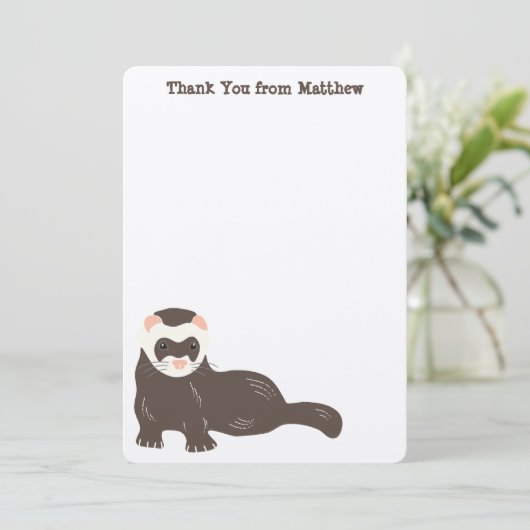 Flat panel bruin fret dank u kaarten (Staand voorkant)