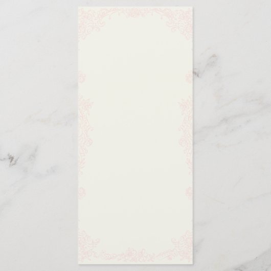 Flat Paris Chic  Roze Strepen Wedding Programmakaart (Achterkant)
