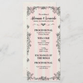 Flat Paris Chic  Roze Strepen Wedding Programmakaart (Voorkant / Achterkant)