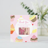 Flat Photo Birthday Hartelijk dank voor uw kaart m (Staand voorkant)