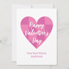 Flat Pink Happy Valentine's Day Feestdagenkaart