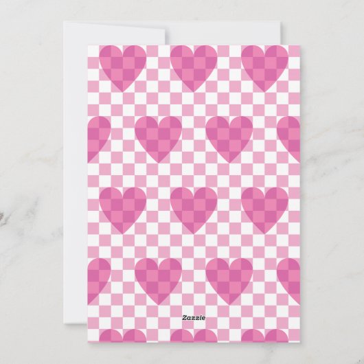 Flat Pink Happy Valentine's Day Feestdagenkaart (Achterkant)