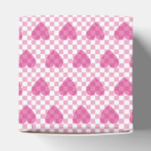 Flat Pink Heart Check Happy Valentine's Day Bedankdoosjes (Bovenkant)
