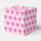 Flat Pink Heart Check Happy Valentine's Day Bedankdoosjes (Achterkant)