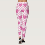Flat Pink Heart Check patroon Leggings (Achterkant)