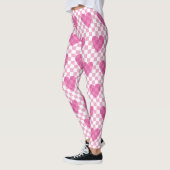 Flat Pink Heart Check patroon Leggings (Links)