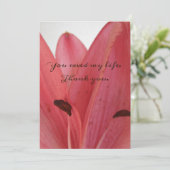 Flat Pink Petals je mijn levenskaart hebt opgeslag Bedankkaart (Staand voorkant)