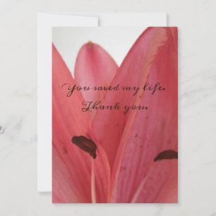 Flat Pink Petals je mijn levenskaart hebt opgeslag Bedankkaart